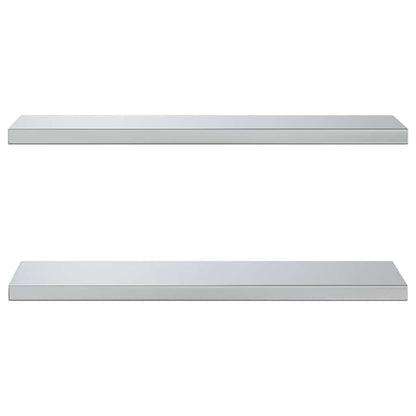 vidaXL Wall Shelves 2 pcs 75x23.5 cm Silver Stainless Steel