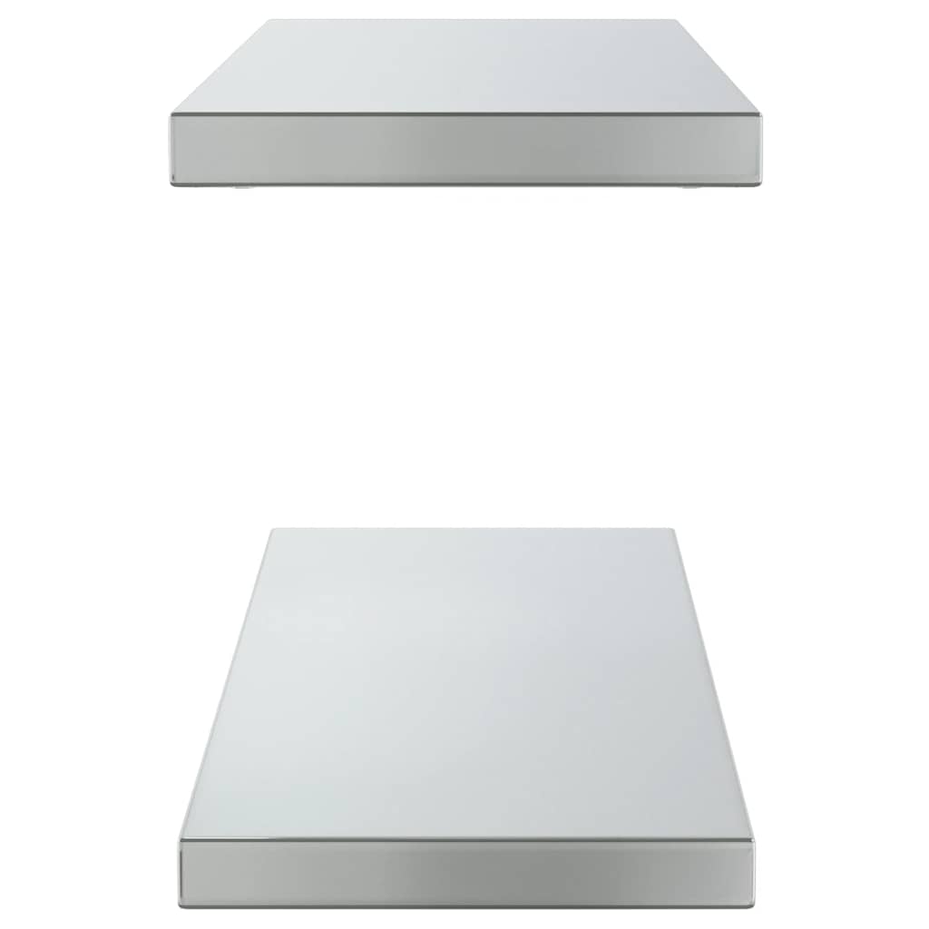 vidaXL Wall Shelves 2 pcs 75x23.5 cm Silver Stainless Steel