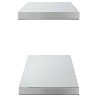 vidaXL Wall Shelves 2 pcs 75x23.5 cm Silver Stainless Steel