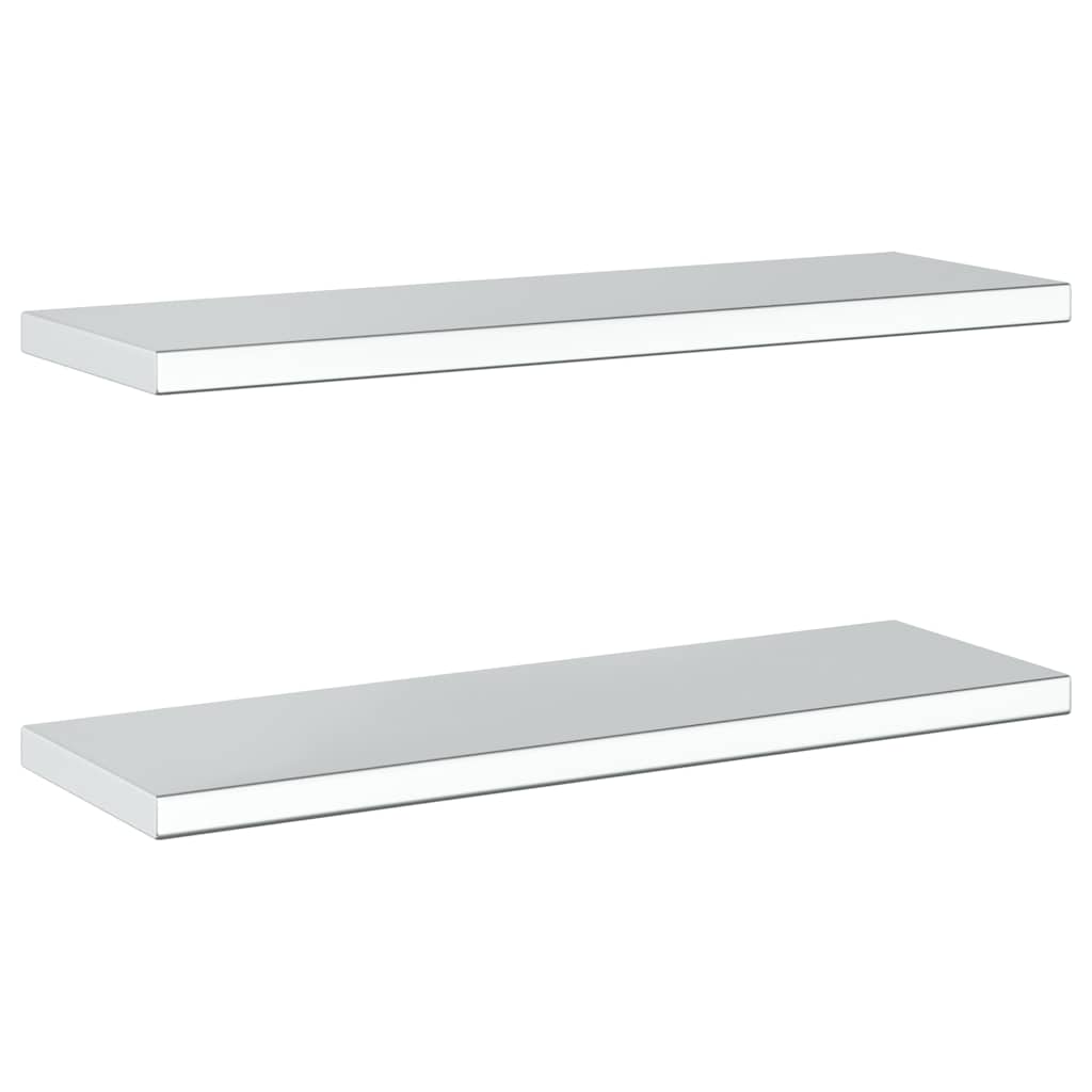 vidaXL Wall Shelves 2 pcs 75x23.5 cm Silver Stainless Steel
