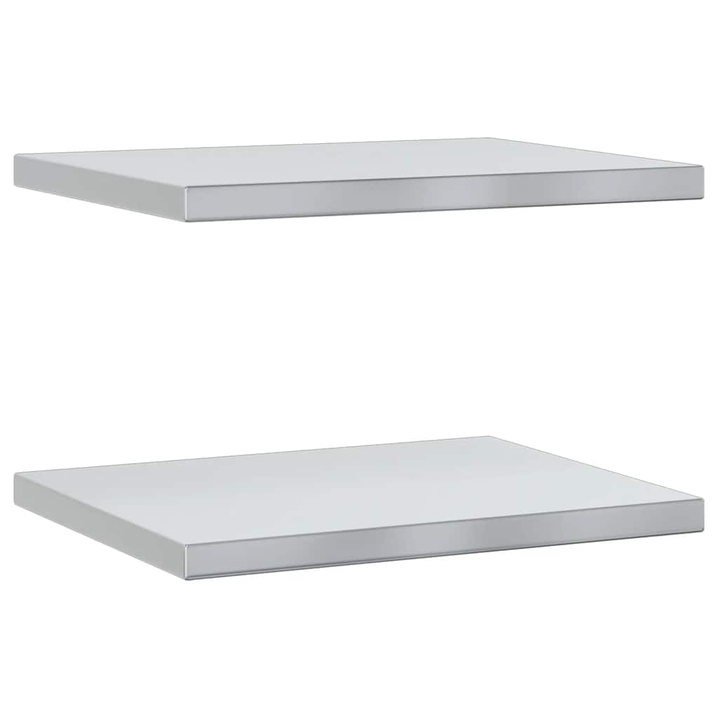 vidaXL Wall Shelves 2 pcs 50x40 cm Silver Stainless Steel