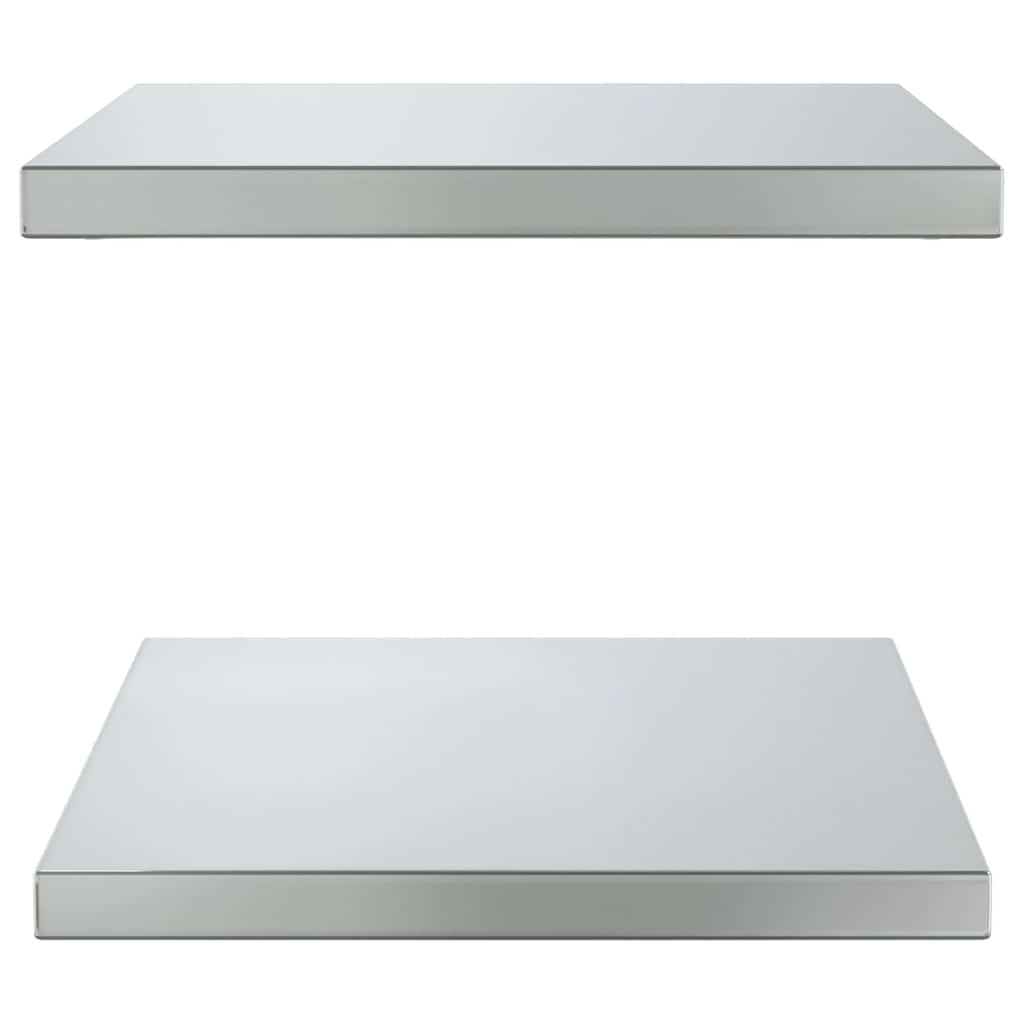 vidaXL Wall Shelves 2 pcs 50x40 cm Silver Stainless Steel