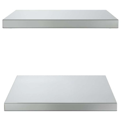 vidaXL Wall Shelves 2 pcs 50x40 cm Silver Stainless Steel