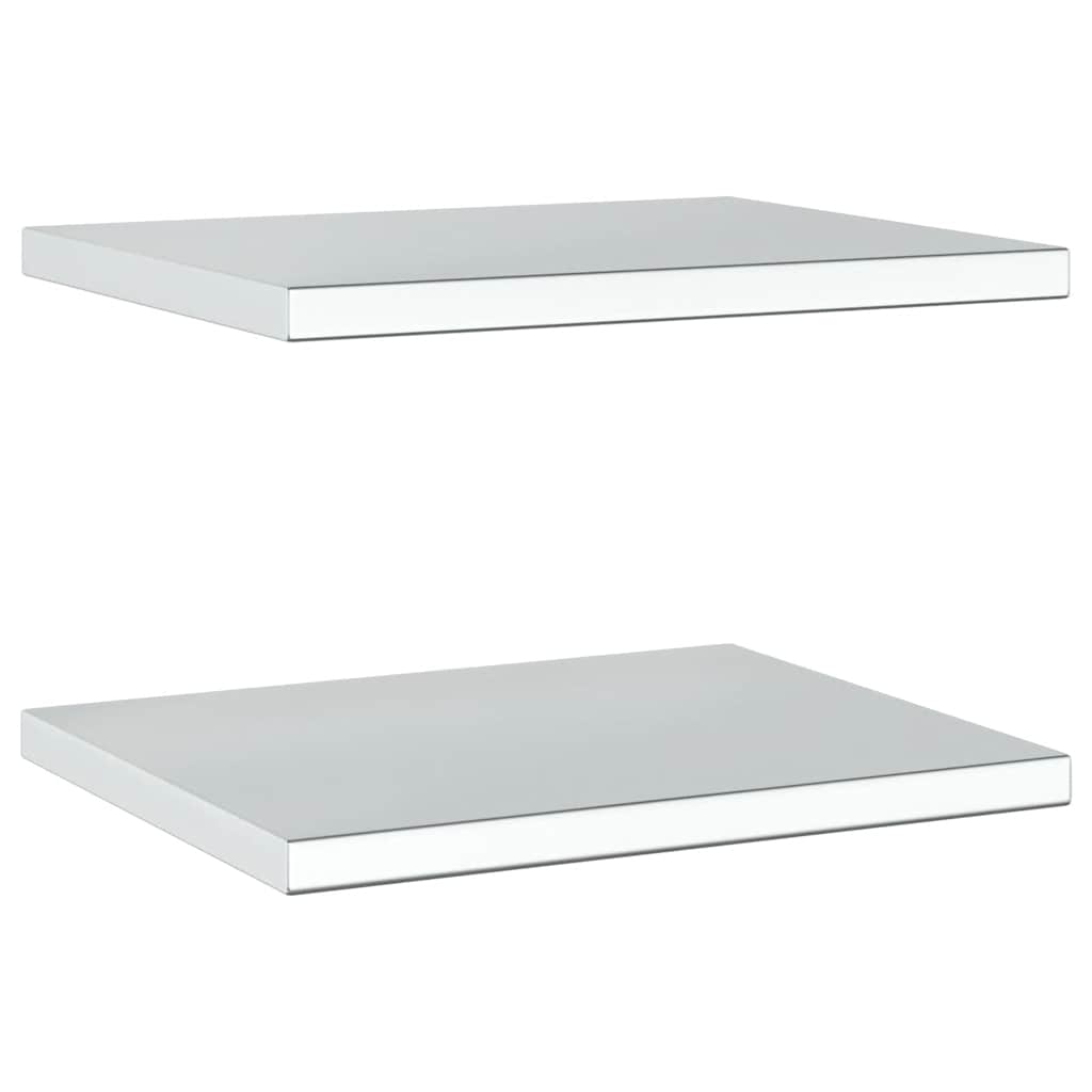 vidaXL Wall Shelves 2 pcs 50x40 cm Silver Stainless Steel