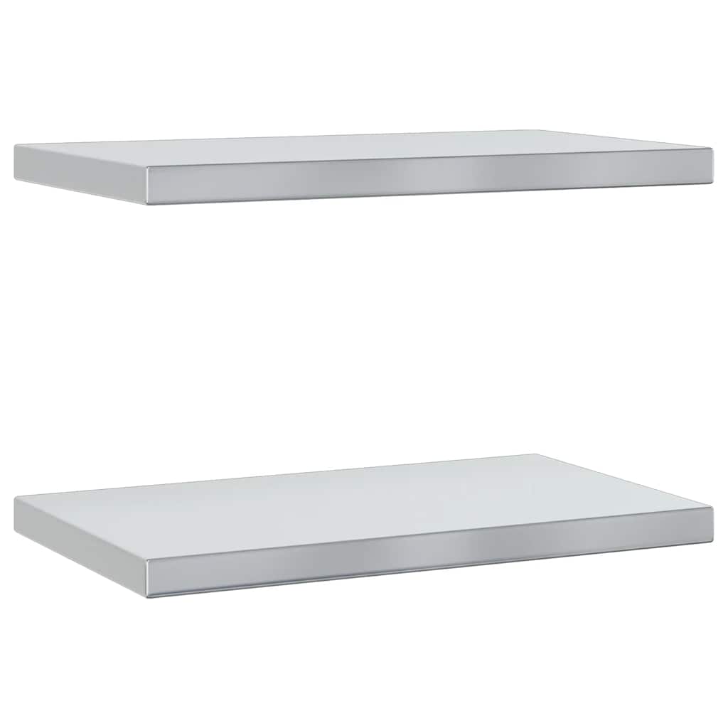 vidaXL Wall Shelves 2 pcs 50x30 cm Silver Stainless Steel