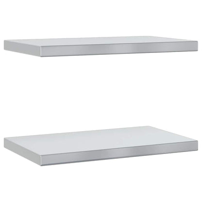 vidaXL Wall Shelves 2 pcs 50x30 cm Silver Stainless Steel