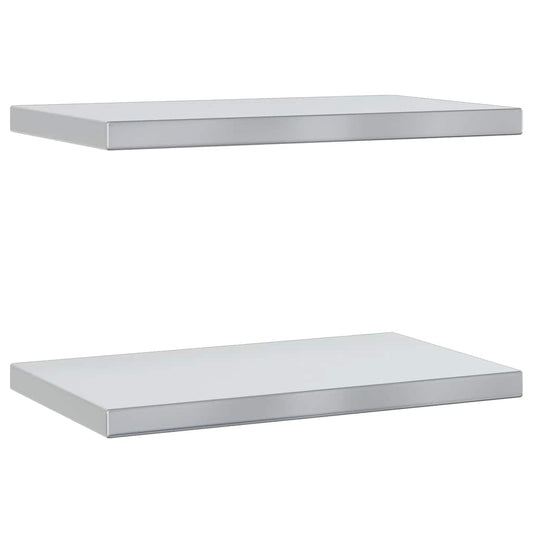 vidaXL Wall Shelves 2 pcs 50x30 cm Silver Stainless Steel