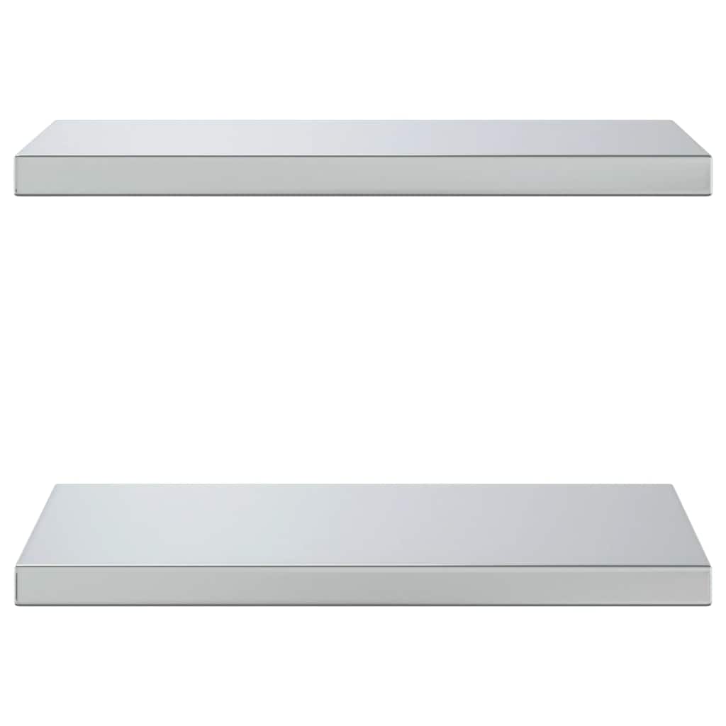 vidaXL Wall Shelves 2 pcs 50x30 cm Silver Stainless Steel