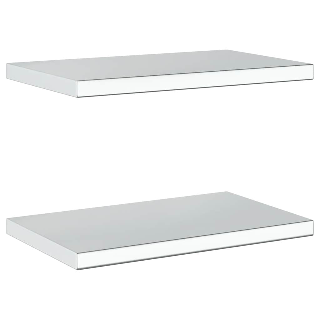 vidaXL Wall Shelves 2 pcs 50x30 cm Silver Stainless Steel