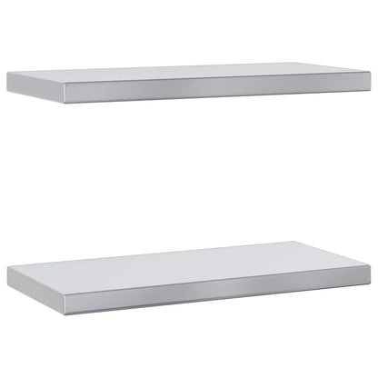 vidaXL Wall Shelves 2 pcs 50x23.5 cm Silver Stainless Steel