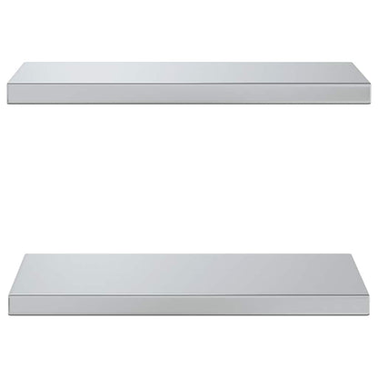 vidaXL Wall Shelves 2 pcs 50x23.5 cm Silver Stainless Steel