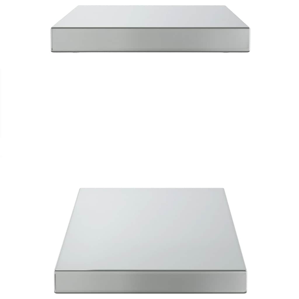 vidaXL Wall Shelves 2 pcs 50x23.5 cm Silver Stainless Steel