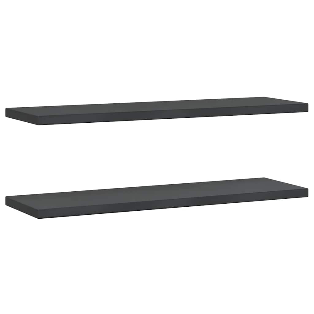vidaXL Wall Shelves 2 pcs 100x30 cm Black Stainless Steel