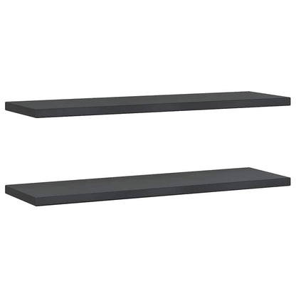 vidaXL Wall Shelves 2 pcs 100x30 cm Black Stainless Steel