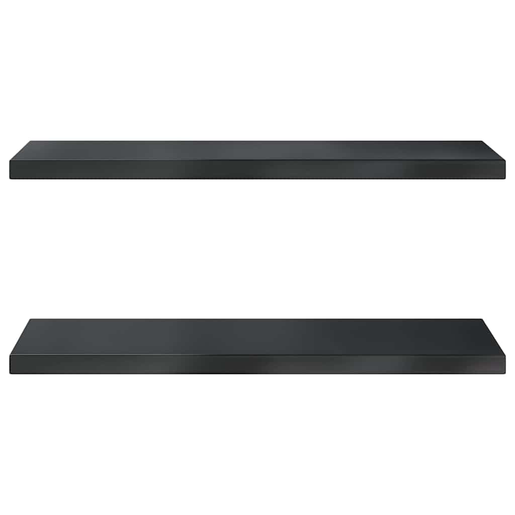 vidaXL Wall Shelves 2 pcs 100x30 cm Black Stainless Steel