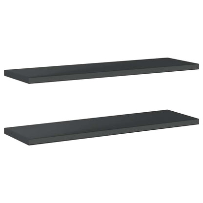 vidaXL Wall Shelves 2 pcs 100x30 cm Black Stainless Steel