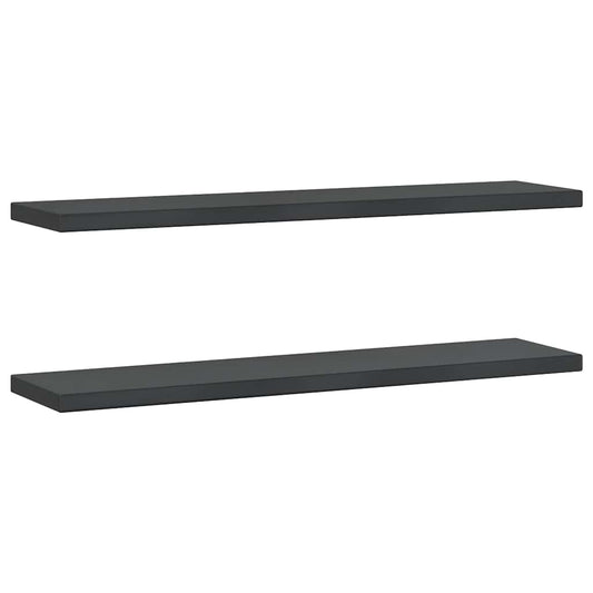 vidaXL Wall Shelves 2 pcs 100x23.5 cm Black Stainless Steel