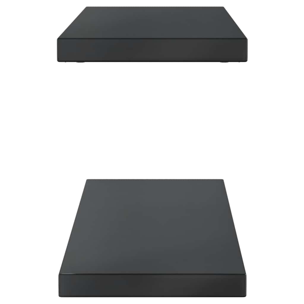 vidaXL Wall Shelves 2 pcs 100x23.5 cm Black Stainless Steel