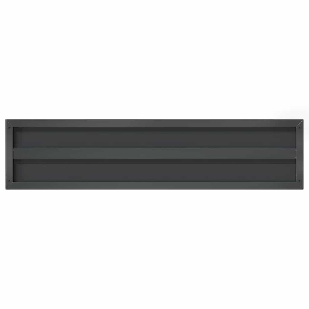 vidaXL Wall Shelves 2 pcs 100x23.5 cm Black Stainless Steel