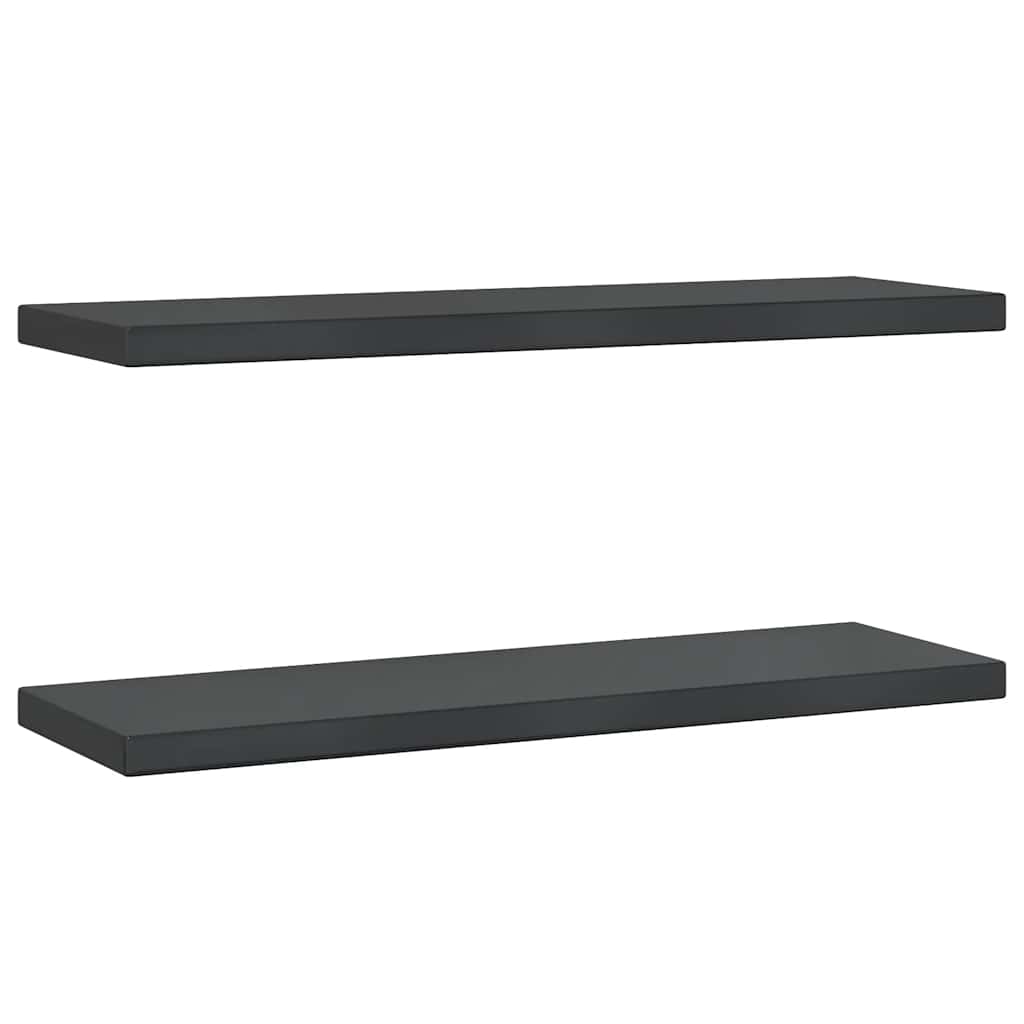 vidaXL Wall Shelves 2 pcs 75x23.5 cm Black Stainless Steel