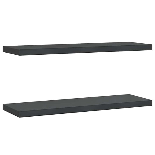 vidaXL Wall Shelves 2 pcs 75x23.5 cm Black Stainless Steel