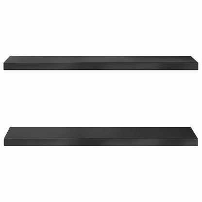vidaXL Wall Shelves 2 pcs 75x23.5 cm Black Stainless Steel