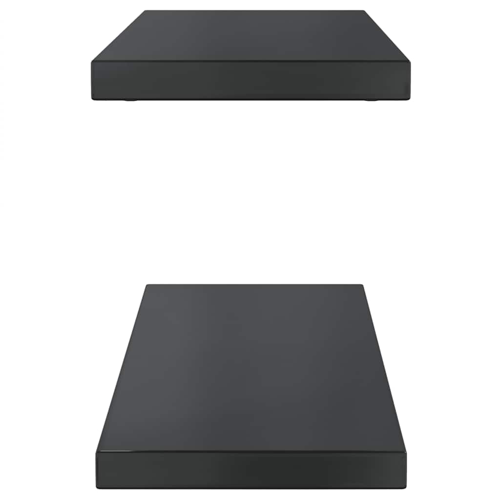 vidaXL Wall Shelves 2 pcs 75x23.5 cm Black Stainless Steel