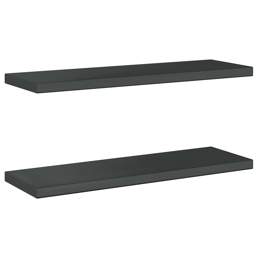 vidaXL Wall Shelves 2 pcs 75x23.5 cm Black Stainless Steel