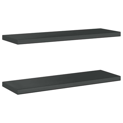 vidaXL Wall Shelves 2 pcs 75x23.5 cm Black Stainless Steel