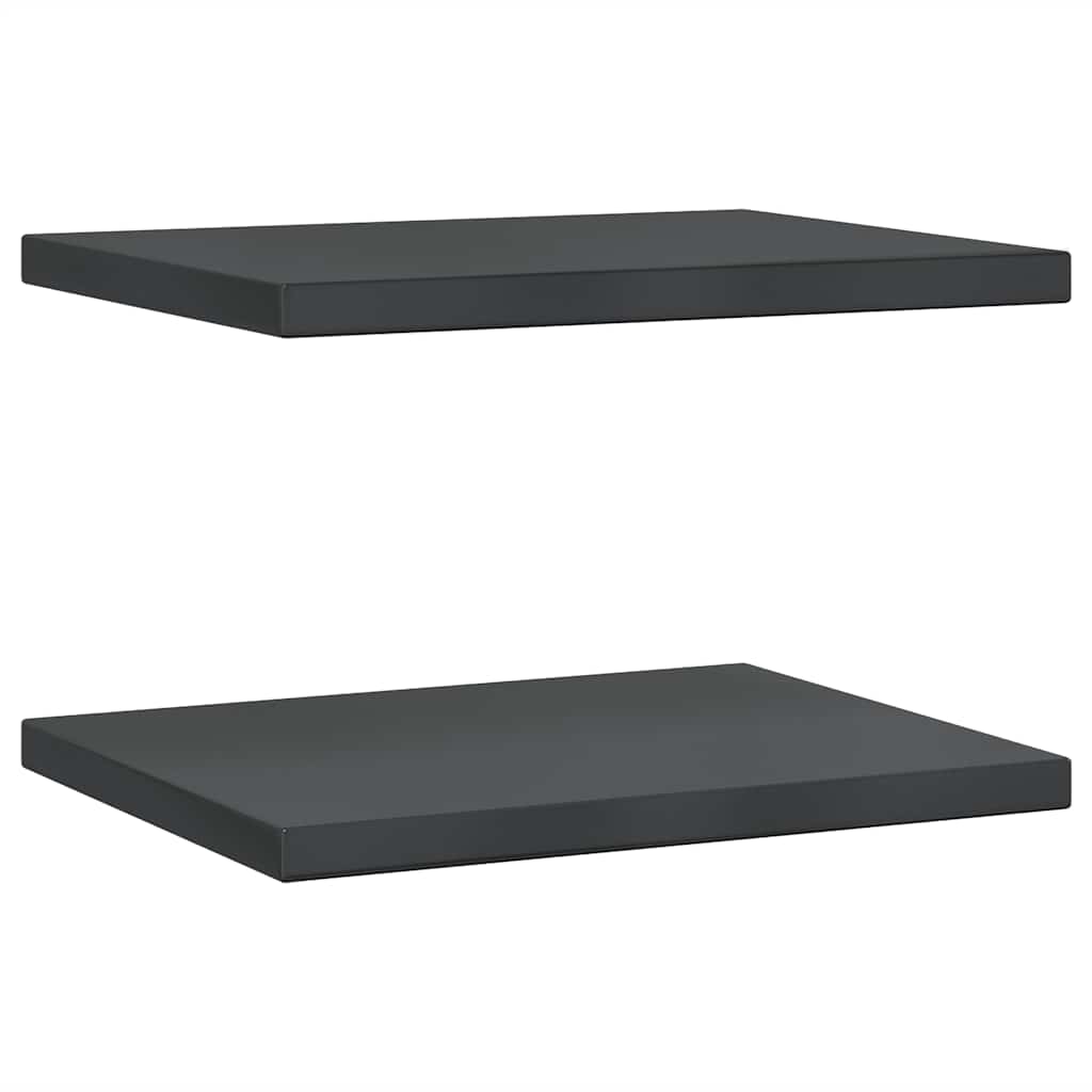 vidaXL Wall Shelves 2 pcs 50x40 cm Black Stainless Steel