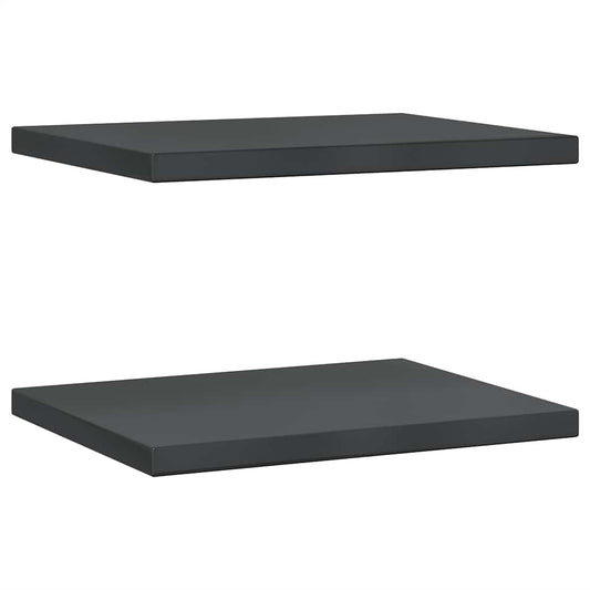 vidaXL Wall Shelves 2 pcs 50x40 cm Black Stainless Steel