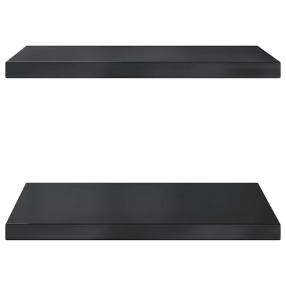 vidaXL Wall Shelves 2 pcs 50x40 cm Black Stainless Steel