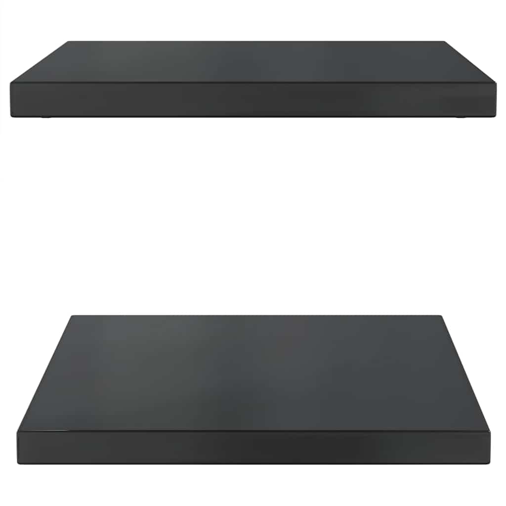 vidaXL Wall Shelves 2 pcs 50x40 cm Black Stainless Steel