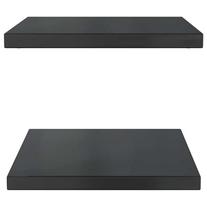 vidaXL Wall Shelves 2 pcs 50x40 cm Black Stainless Steel