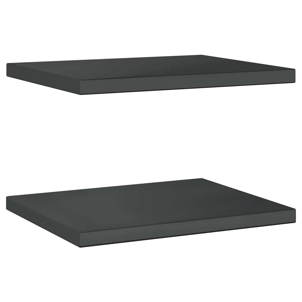 vidaXL Wall Shelves 2 pcs 50x40 cm Black Stainless Steel
