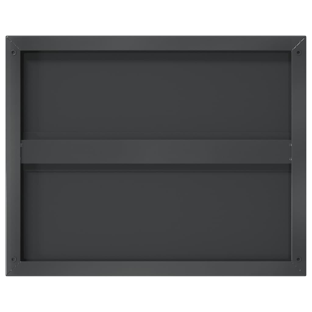 vidaXL Wall Shelves 2 pcs 50x40 cm Black Stainless Steel