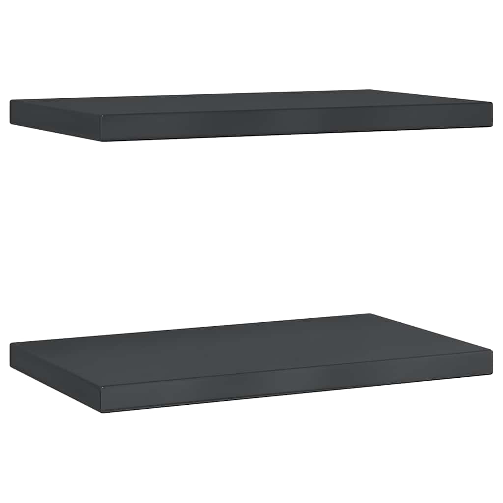 vidaXL Wall Shelves 2 pcs 50x30 cm Black Stainless Steel