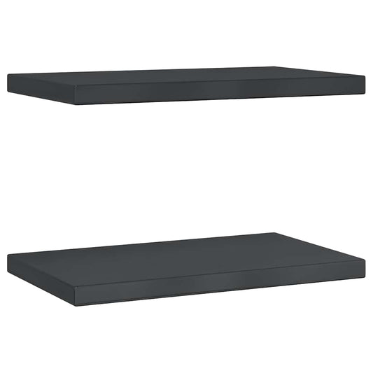 vidaXL Wall Shelves 2 pcs 50x30 cm Black Stainless Steel