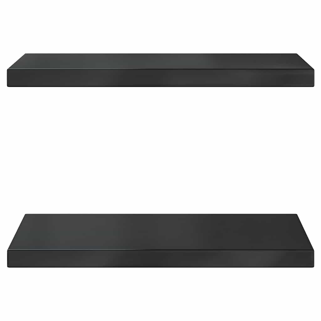 vidaXL Wall Shelves 2 pcs 50x30 cm Black Stainless Steel
