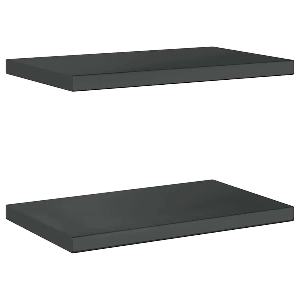 vidaXL Wall Shelves 2 pcs 50x30 cm Black Stainless Steel