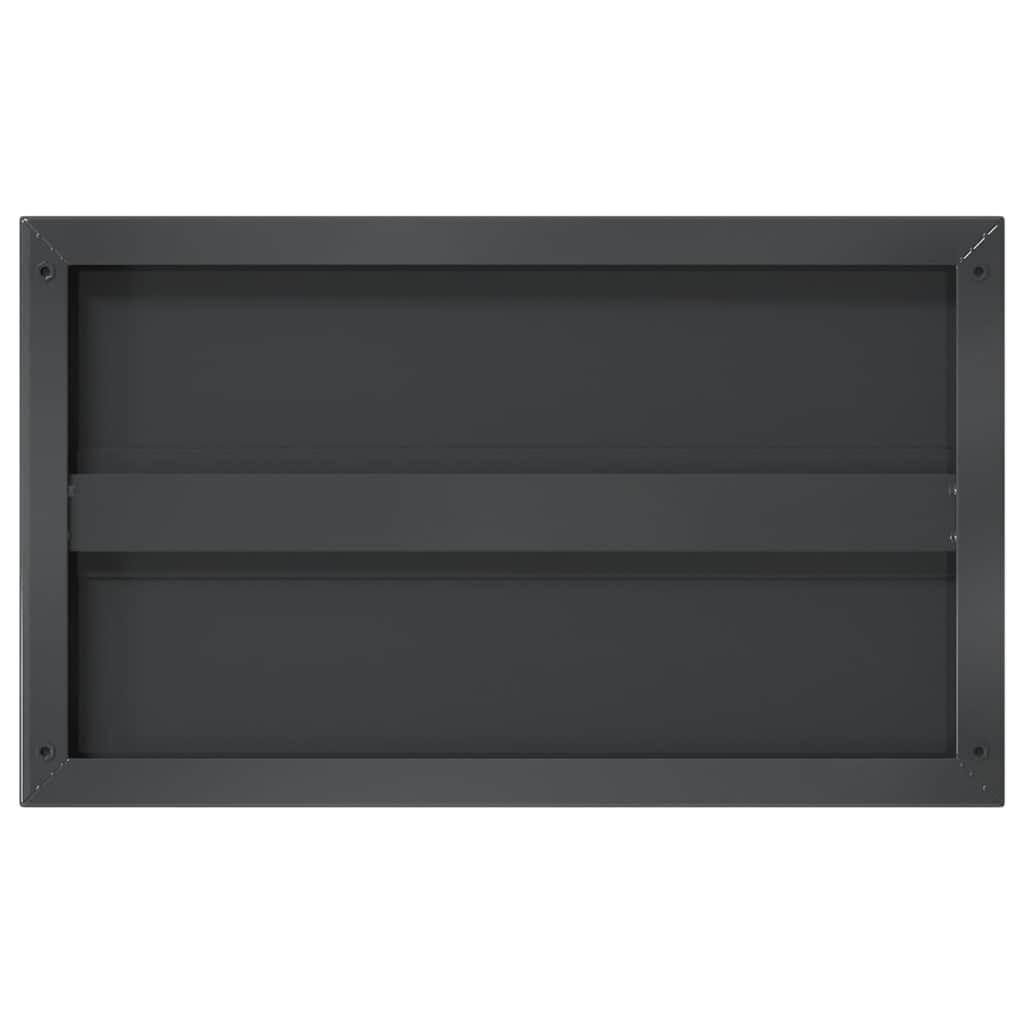 vidaXL Wall Shelves 2 pcs 50x30 cm Black Stainless Steel