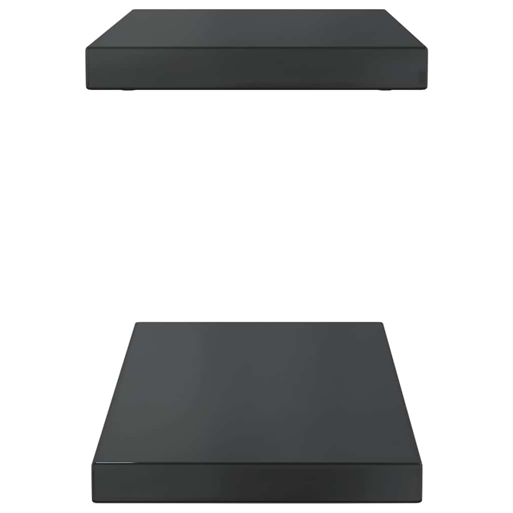 vidaXL Wall Shelves 2 pcs 50x23.5 cm Black Stainless Steel