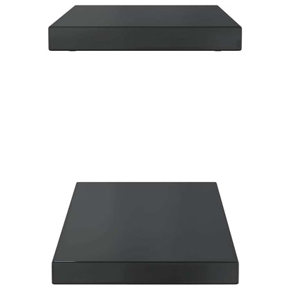 vidaXL Wall Shelves 2 pcs 50x23.5 cm Black Stainless Steel