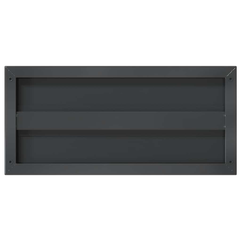 vidaXL Wall Shelves 2 pcs 50x23.5 cm Black Stainless Steel