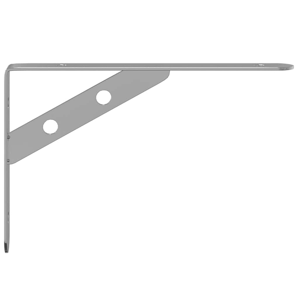 vidaXL Shelf Brackets 4 pcs 20x2,5x14 cm Silver Stainless Steel