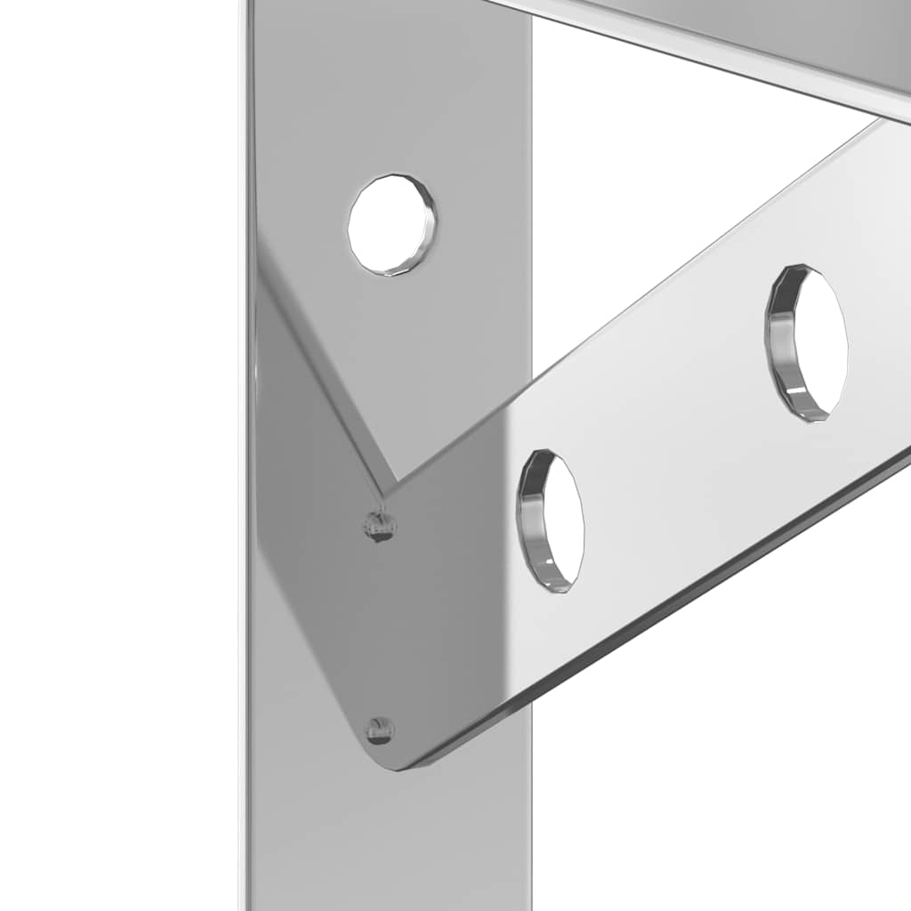 vidaXL Shelf Brackets 4 pcs 20x2,5x14 cm Silver Stainless Steel