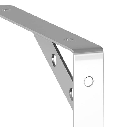 vidaXL Shelf Brackets 4 pcs 20x2,5x14 cm Silver Stainless Steel