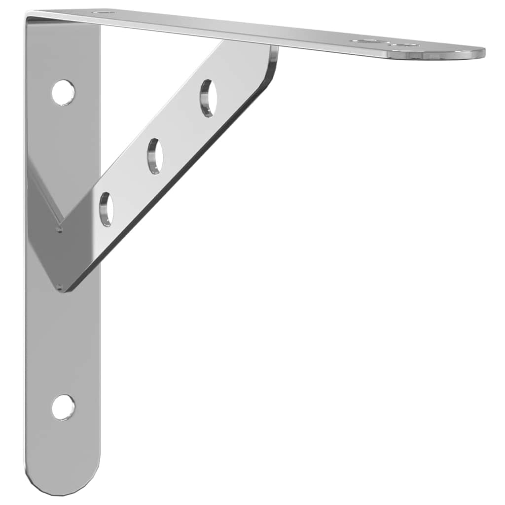 vidaXL Shelf Brackets 4 pcs 23,5x2,5x15,5 cm Silver Stainless Steel