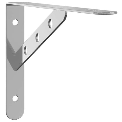 vidaXL Shelf Brackets 4 pcs 23,5x2,5x15,5 cm Silver Stainless Steel