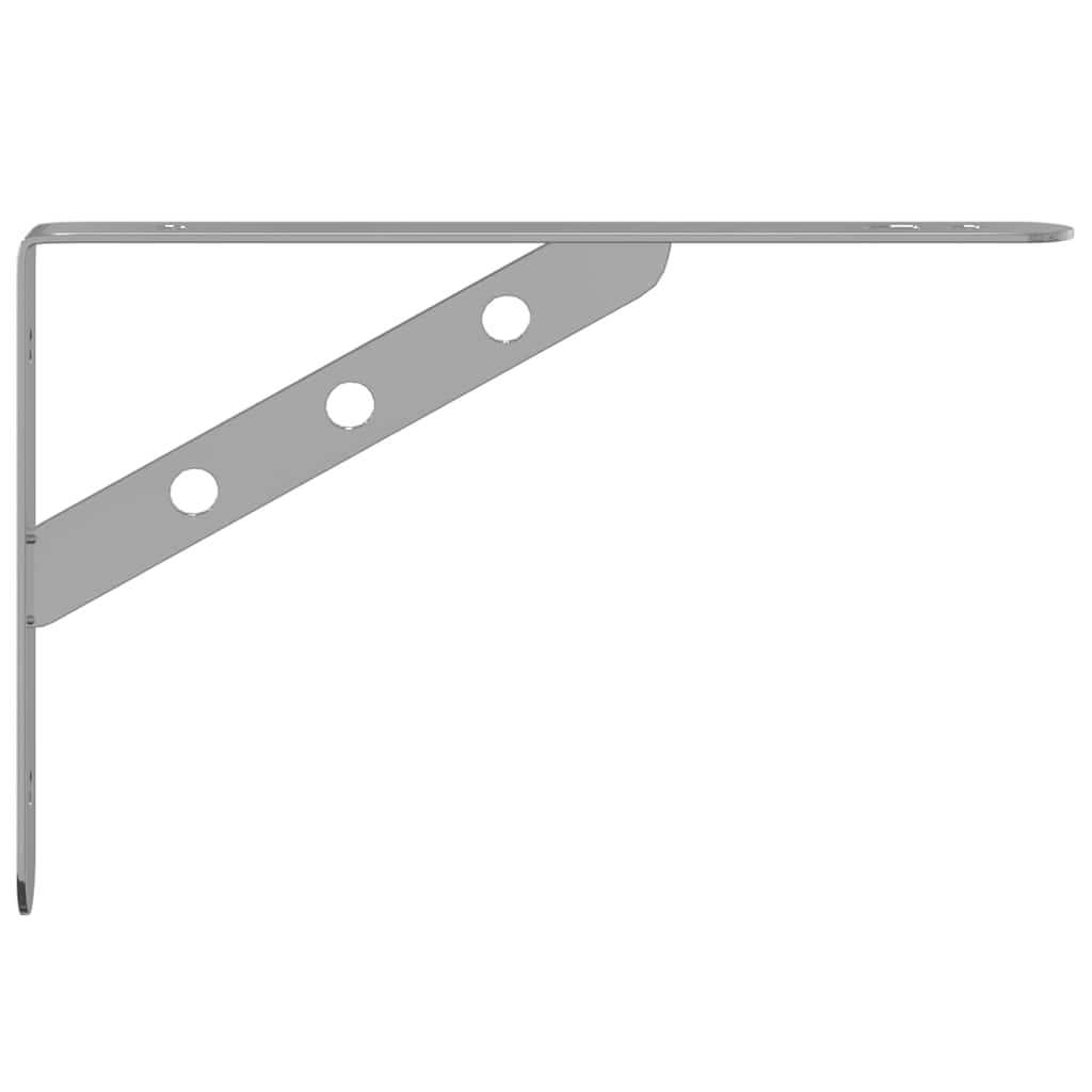 vidaXL Shelf Brackets 4 pcs 23,5x2,5x15,5 cm Silver Stainless Steel